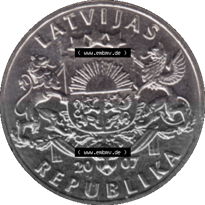 Lettland Umlaufmünze 1992-2008, 1 Lats 2007 (Stück 1), Atlatischer Lachs Sammlung