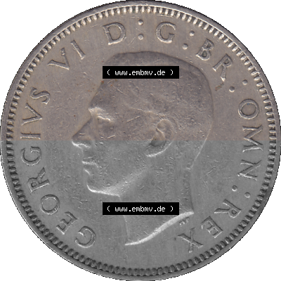 Alte Münze Großbritannien, Bild in Farbe bzw. Color PNG-Grafik 1947-1948, 1 One Schilling - One Shilling, 1948 (Stück 1) Sitzender... Sammlung