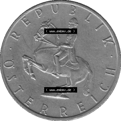 5 / Fünf Schilling Österreich in s/w Schwarzweiß bzw. Graustufen Farbgebung von Scanner transparenten PNG 1968-2001, 5 Schilling... Sammlung