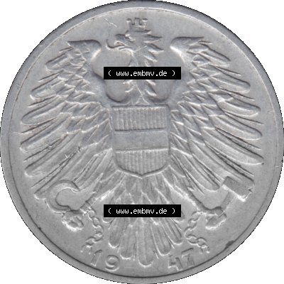 Österreich 1 / Ein Schilling 1946-1957, 1 Schilling 1947 (Stück 1) Sammlung