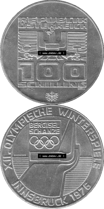 100 / Einhundert Schilling Österreich in s/w Schwarzweiß bzw. Graustufen Farbgebung von Scanner transparenten PNG 1976-1976,... Sammlung