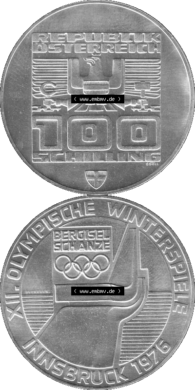 100 / Einhundert Schilling Österreich in s/w Schwarzweiß bzw. Graustufen Farbgebung von Scanner transparenten PNG 1976-1976,... Sammlung
