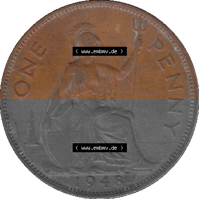 Großbritannien Umlaufmünze 1937-1948, 1 One Penny 1948 (Stück 2) , George VI, GEORGIVS VI DGBROMNREX FDINDIMP. HP Sammlung