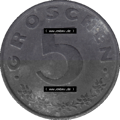 Österreich 5 / Fünf Groschen in Farbe/Color 1948-1994, 5 Groschen 1968 (Stück 2) Sammlung