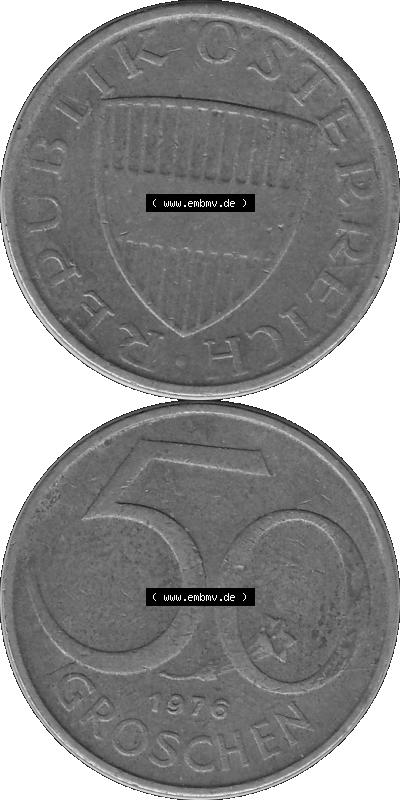 50 / Fünfzig Groschen Österreich in s/w Schwarzweiß bzw. Graustufen Farbgebung von Scanner transparenten PNG 1959-2001, 50... Sammlung