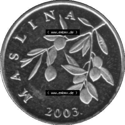 Kroatien Umlaufmünze 1993-2021, 20 Lipa 2003 (Stück 1) Graustufen Graustufen Sammlung