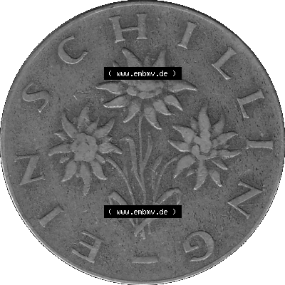 Österreich 1 / Ein Schilling in Graustufen 1959-2001, 1 Schilling 1960 (Stück 1), Ein Shilling Edelweiß Graustufen Sammlung