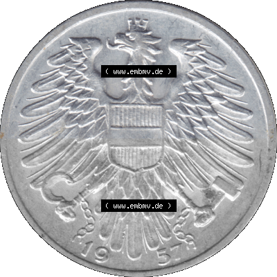 Österreich 1 / Ein Schilling 1946-1957, 1 Schilling 1957 (Stück 1) Sammlung