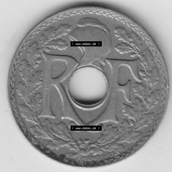 Grau bzw. s/w Münze Frankreich Umlaufmünzen Sammlung in PNG 1917-1937, 25 Cmes, Centimes 1932-1 LIBERTE EGALITE FRATERNITE (1) - Digitales Münzen-Bildmaterial einer französischen... Sammlung Graustufen