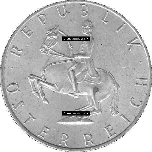 Grau bzw. s/w Alte Münze 5 / Fünf Schilling Österreich in original Farbgebung von Scanner transparenten PNG 1960-1968, 5 Fünf Schilling 1966-01, 5,20 Gramm 640er Silber,... Sammlung Graustufen