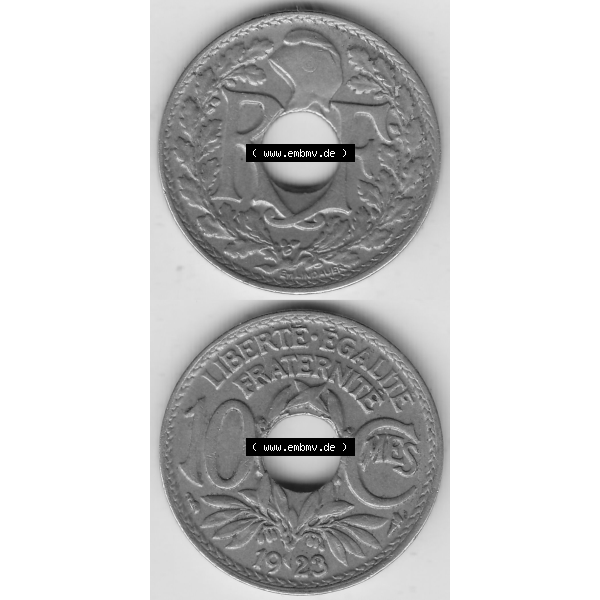 Grau bzw. s/w Münze Frankreich Umlaufmünzen Sammlung in PNG 1917-1938, 10 Centimes, 10 CMES EGALITÉ FRATERNITÉ LIBERTÉ 1923-1 (4) - Digitales Münzen-Bildmaterial... Sammlung Graustufen