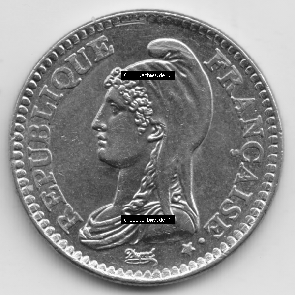 Grau bzw. s/w Münze Frankreich Umlaufmünzen Sammlung in PNG 1992-1992, 1 Francs Liberty Freiheitsgöttin (3) - Digitales Münzen-Bildmaterial einer französischen Francs Münze... Sammlung Graustufen