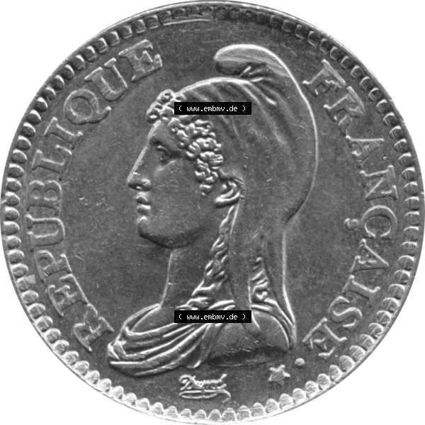 Grau bzw. s/w Münze Frankreich Umlaufmünzen Sammlung in PNG 1992-1992, 1 Francs Liberty Freiheitsgöttin 1992-01 (6) - Digitales Münzen-Bildmaterial einer französischen Francs... Sammlung Graustufen
