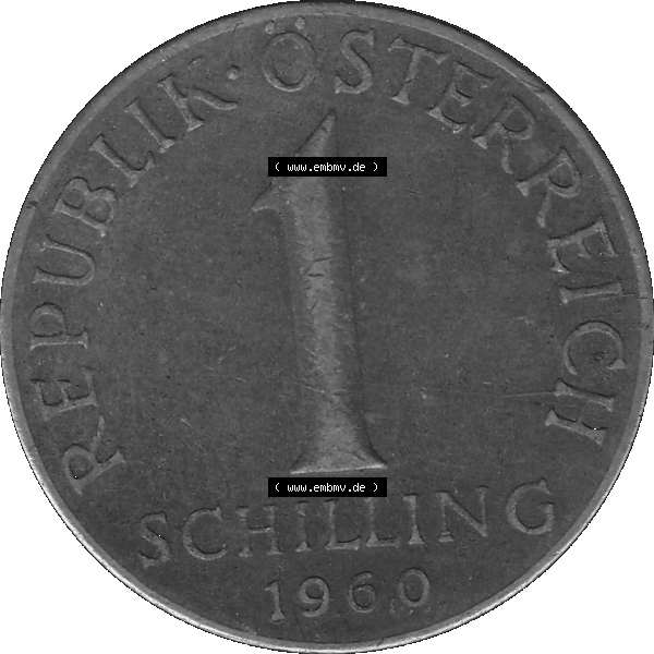 Grau bzw. s/w Alte Münzen Österreich 1 / Ein Schilling 1959-2001, 1 Schilling 1960-02. Vorderseite der alten österreichischen 1 / Ein Schilling Münze Edelweiß aus dem Zeitraum... Sammlung Graustufen