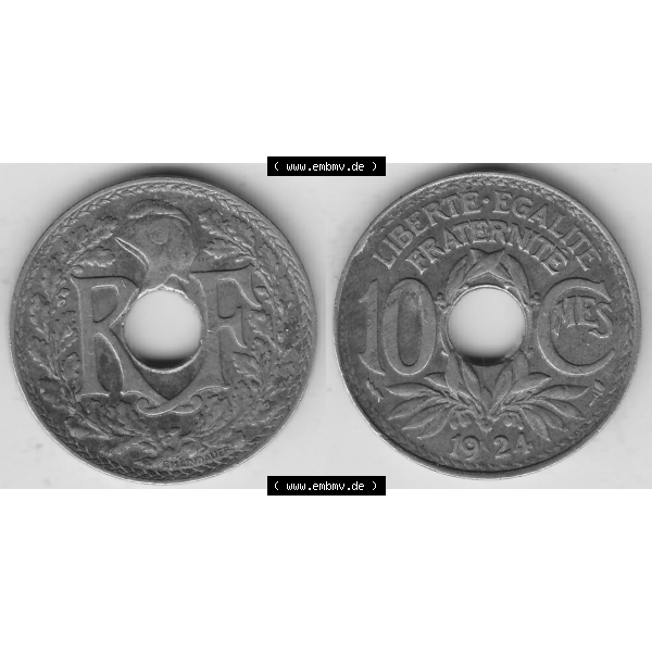 Grau bzw. s/w Münze Frankreich Umlaufmünzen Sammlung in PNG 1917-1938, 10 Centimes, 10 CMES EGALITÉ FRATERNITÉ LIBERTÉ 1924-2 (3) - Digitales Münzen-Bildmaterial... Sammlung Graustufen