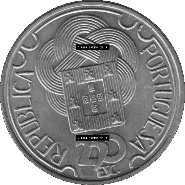 Grau bzw. s/w Alte Gedenkmünze aus Portugal als PNG-Grafik 1988, 250 Escudos, XXIV Jogos Olimpicos Seul 1988, Olympiade. Vorderseite der 250 Escudo Gedenkmünze aus Portugal vor Einführung... Sammlung Graustufen
