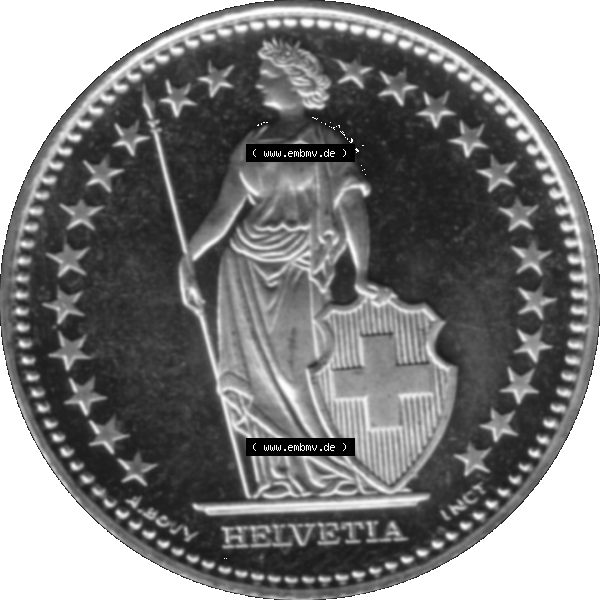 Grau bzw. s/w Alte Münze KMS Schweiz in original Farbgebung vom Scanner transparenten PNG 1983-2018, 1 Franken 2003. Vorderseite der Schweizer Münze, zum katalogisieren und verwalten im... Sammlung Graustufen