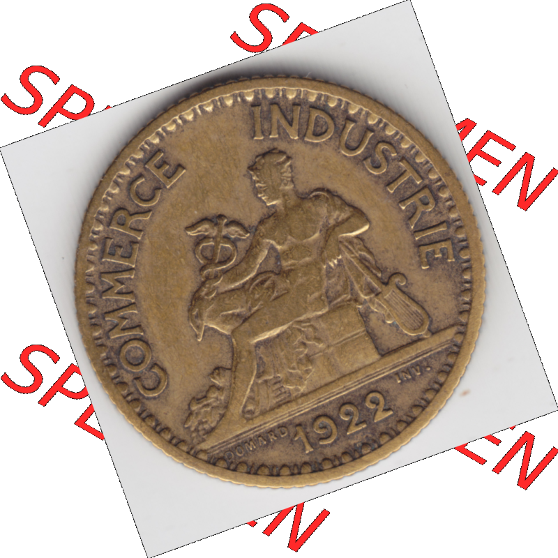 Münze Frankreich Umlaufmünzen Sammlung in PNG 1920-1927, 1 Francs, Franken 1922 (2) - Digitales Münzen-Bildmaterial einer französischen Francs Münze aus Frankreich... Sammlung