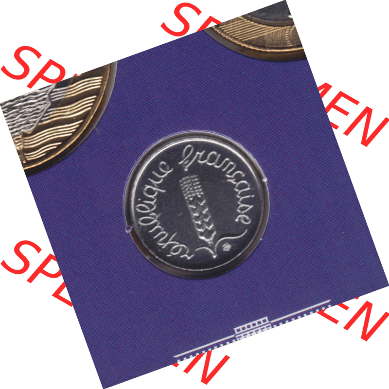 Münze Frankreich Umlaufmünzen Sammlung in PNG 2000, 1 Centime (2) - Digitales Münzen-Bildmaterial einer französischen Francs Münze aus Frankreich in farbige mit... Sammlung