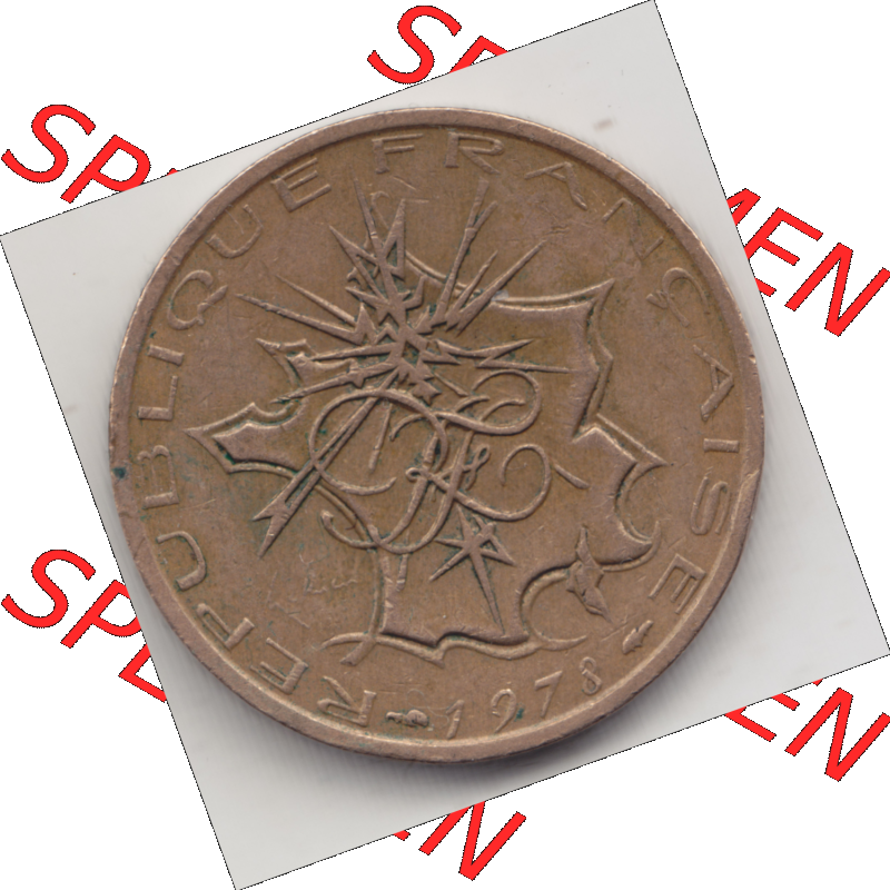 Münze Frankreich Umlaufmünzen Sammlung in PNG 1974-1987, 10 Franken-Francs 1978 I. (2) - Digitales Münzen-Bildmaterial einer französischen Francs Münze aus... Sammlung