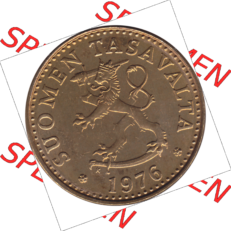 Münze Finnland / SUOMI Umlaufmünzen Sammlung in PNG 1963-1990, 20 Penny Penniä 1976-1, SUOMEN TASAVALTA (5) - Digital Münzen-Bildmaterial einer Münze... Sammlung