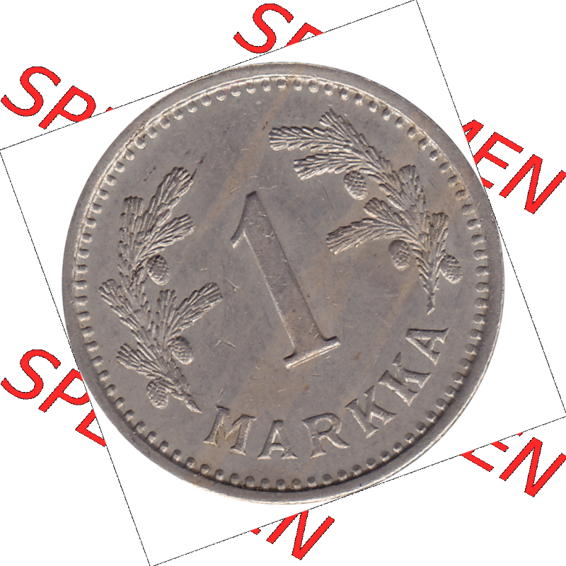 Münze Finnland / SUOMI Umlaufmünzen Sammlung in PNG 1928-1940, 1 finnische Mark, Markka 1932 (6) - Digital Münzen-Bildmaterial einer Münze aus Finnland in... Sammlung