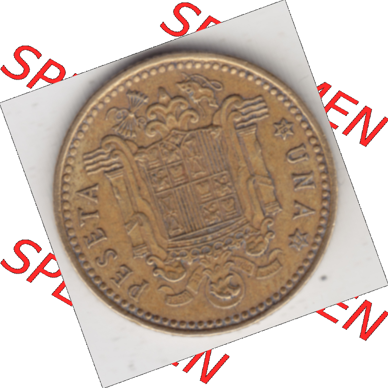 Münze Spanien / España Umlaufmünzen Sammlung in PNG 1966-1966, 1 Peseta, Pesete (1) - Digitales Münzen-Bildmaterial einer spanischen Münze aus Spanien... Sammlung