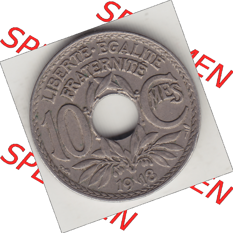 Münze Frankreich Umlaufmünzen Sammlung in PNG 1917-1938, 10 Centimes, 10 CMES EGALITÉ FRATERNITÉ LIBERTÉ 1918-1 (2) - Digitales Münzen-Bildmaterial... Sammlung