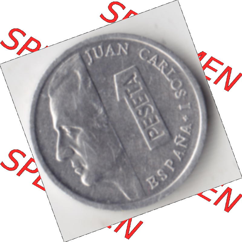 Münze Spanien / España Umlaufmünzen Sammlung in PNG 1989-2001, 1 Pesete (2) - Digitales Münzen-Bildmaterial einer spanischen Münze aus Spanien in farbige... Sammlung