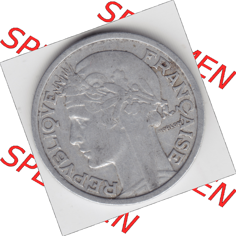 Münze Frankreich Umlaufmünzen Sammlung in PNG 1941-1959, 2 Francs, Franken 1947 (2) - Digitales Münzen-Bildmaterial einer französischen Francs Münze aus Frankreich... Sammlung