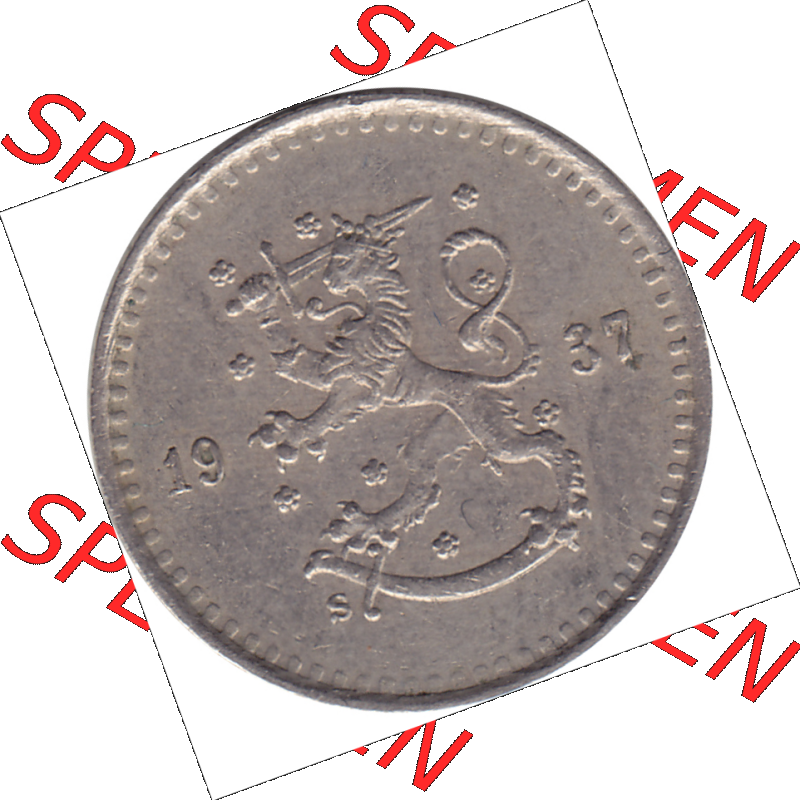 Münze Finnland / SUOMI Umlaufmünzen Sammlung in PNG 1921-1940, 25 Penny, Penniä 1937 (5) - Digital Münzen-Bildmaterial einer Münze aus Finnland in farbige... Sammlung