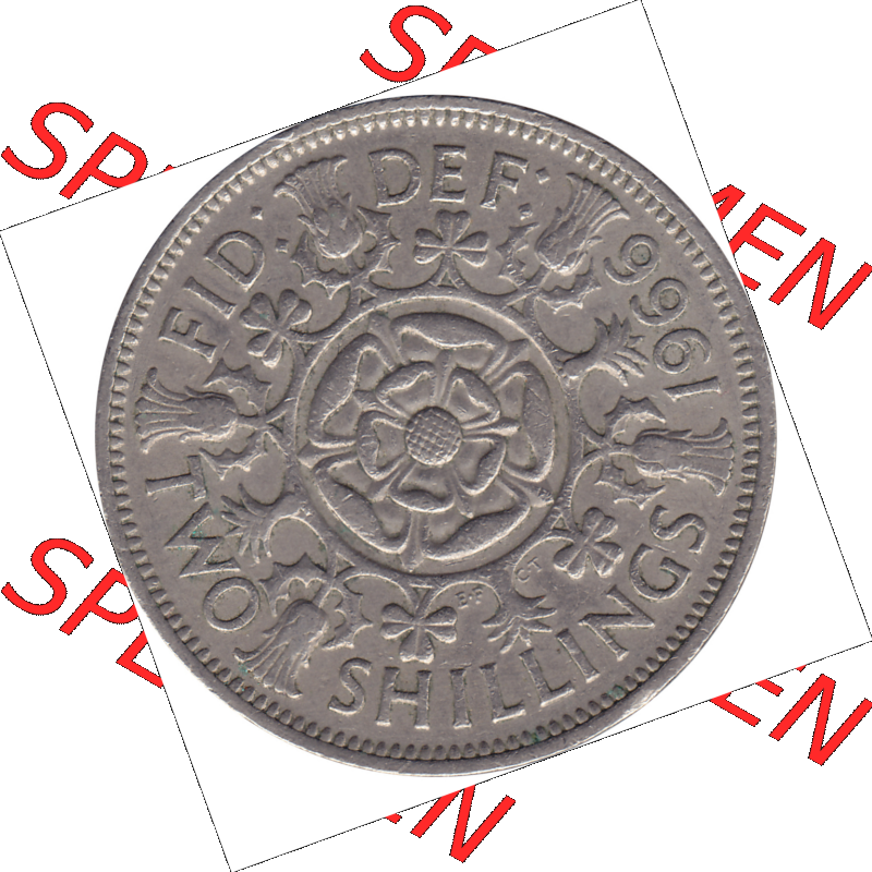 Münzen Großbritannien Umlaufmünzen Sammlung in PNG Großbritannien 1954-1970, 2 Schilling-Florin, Two Shillings, 1966-03 ELIZABETH II DEI GRATIA REGINA (6)... Sammlung