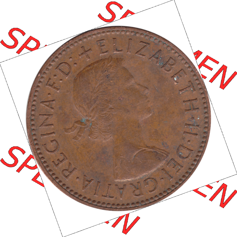 Münzen Großbritannien Umlaufmünzen Sammlung in PNG Großbritannien 1954-1970, Half Penny, Halber Pence 1965-03, Elisabeth II. (5) - Digitales Münzen-Bildmaterial... Sammlung