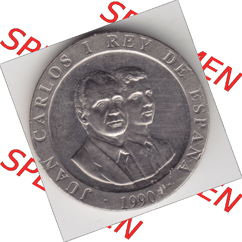 Münze Spanien / España Umlaufmünzen Sammlung in PNG 1990-1990, Peseteas - Peseten (2) - Digitales Münzen-Bildmaterial einer spanischen Münze aus Spanien in... Sammlung