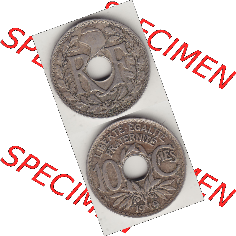 Münze Frankreich Umlaufmünzen Sammlung in PNG 1917-1938, 10 Centimes, 10 CMES EGALITÉ FRATERNITÉ LIBERTÉ 1919-1 (4) - Digitales Münzen-Bildmaterial... Sammlung