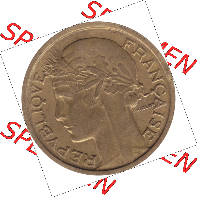Münze Frankreich Umlaufmünzen Sammlung in PNG 1931-1941, 1 Francs, Franken 1938-01 (6) - Digitales Münzen-Bildmaterial einer französischen Francs Münze aus... Sammlung