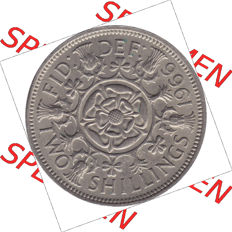 Münzen Großbritannien Umlaufmünzen Sammlung in PNG Großbritannien 1954-1970, 2 Schilling-Florin, Two Shillings, 1966-01 ELIZABETH II DEI GRATIA REGINA (6)... Sammlung
