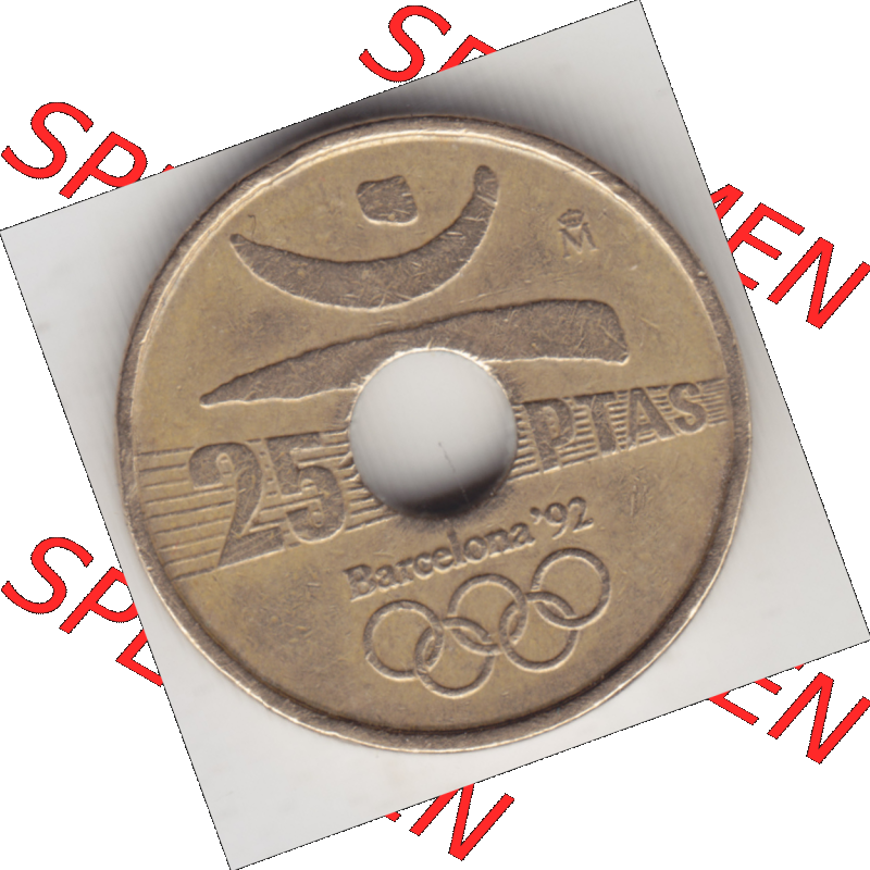 Münze Spanien / España Umlaufmünzen Sammlung in PNG 1990-1991, 25 PTAS II - Peseten 1990 (1) - Digitales Münzen-Bildmaterial einer spanischen Münze aus Spanien... Sammlung
