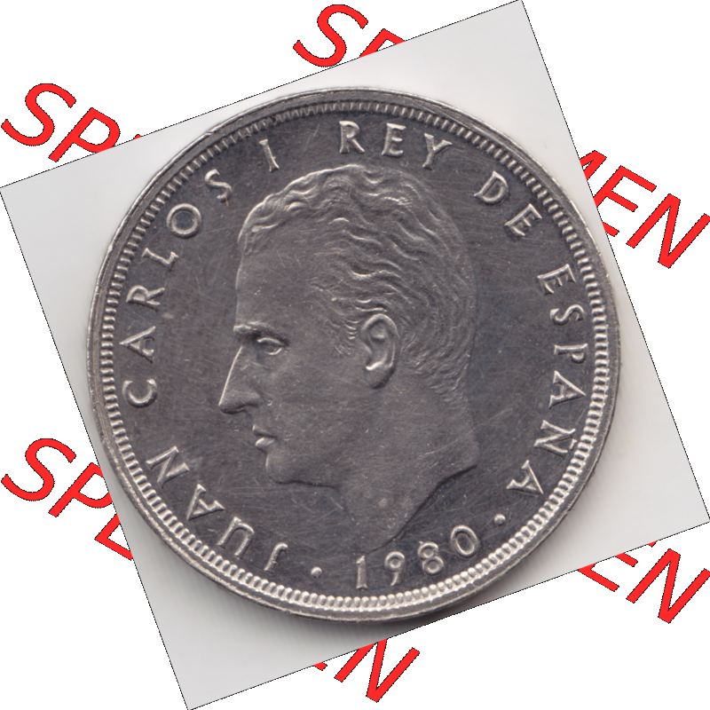 Münze Spanien / España Umlaufmünzen Sammlung in PNG 1980-1982, 25 Pesetas - Peseten (2) - Digitales Münzen-Bildmaterial einer spanischen Münze aus Spanien... Sammlung