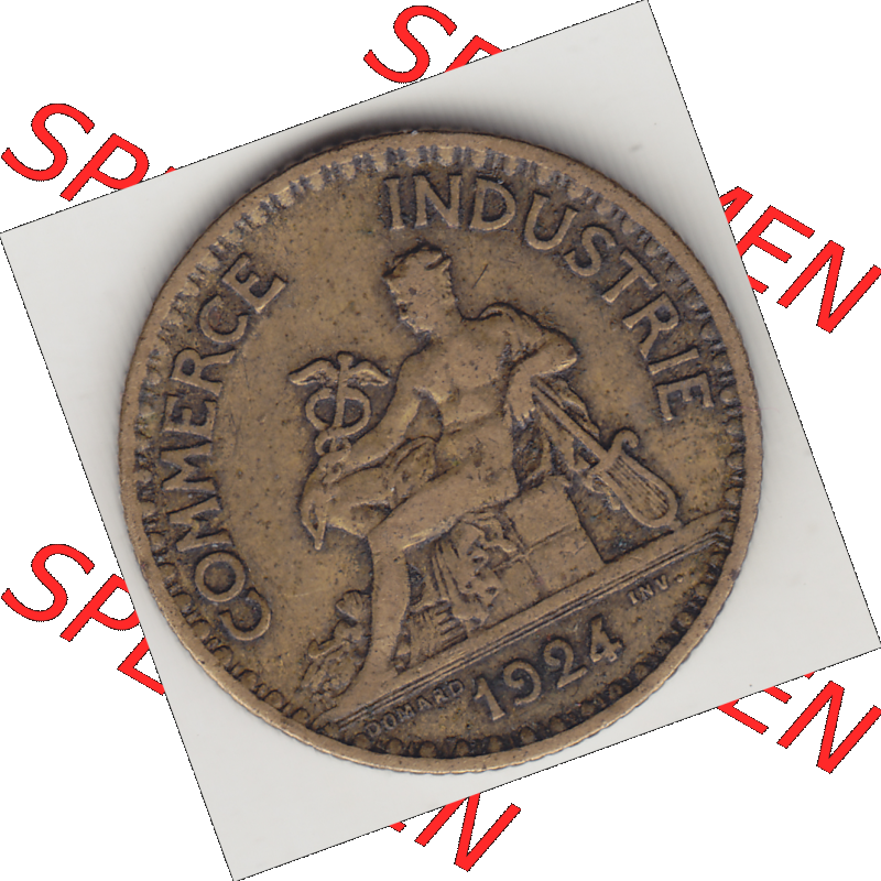 Münze Frankreich Umlaufmünzen Sammlung in PNG 1920-1927, 1 Franken BON POUR 1 FRANC 1924-2 (1) - Digitales Münzen-Bildmaterial einer französischen Francs Münze... Sammlung