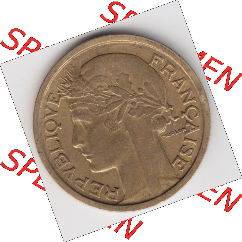 Münze Frankreich Umlaufmünzen Sammlung in PNG 1931-1941, 1 Francs, Franken 1938 (2) - Digitales Münzen-Bildmaterial einer französischen Francs Münze aus Frankreich... Sammlung