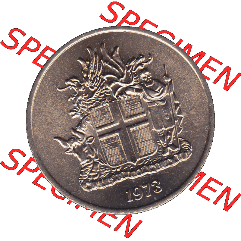 Alte Münze Island Umlaufmünze 1969-1980, 5 Kronur 1973-01, 5 Isländische Kronen. Vorderseite der isländischen Münze. Umlaufmünze aus Island,... Sammlung