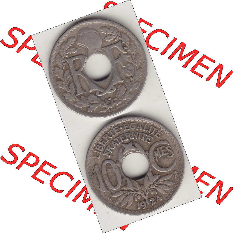 Münze Frankreich Umlaufmünzen Sammlung in PNG 1917-1938, 10 Centimes, 10 CMES EGALITÉ FRATERNITÉ LIBERTÉ 1924-1 (4) - Digitales Münzen-Bildmaterial... Sammlung