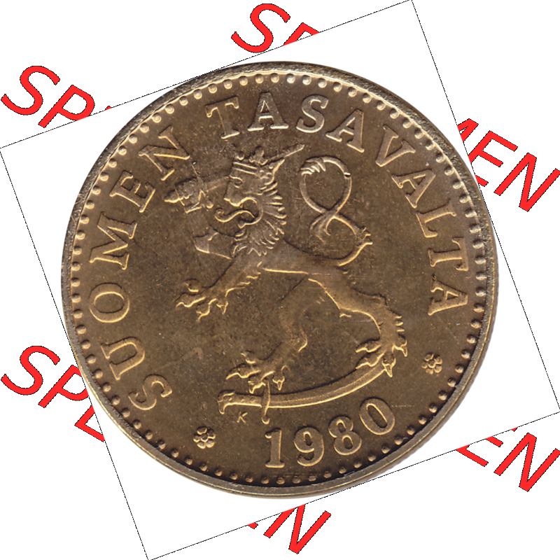 Münze Finnland / SUOMI Umlaufmünzen Sammlung in PNG 1963-1990, 20 Penny Zwanzig Penniä 1980-01, SUOMEN TASAVALTA (5) - Digital Münzen-Bildmaterial einer Münze... Sammlung
