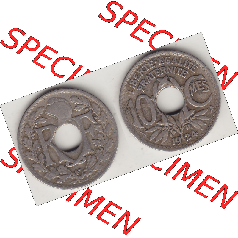 Münze Frankreich Umlaufmünzen Sammlung in PNG 1917-1938, 10 Centimes, 10 CMES EGALITÉ FRATERNITÉ LIBERTÉ 1924-1 (3) - Digitales Münzen-Bildmaterial... Sammlung