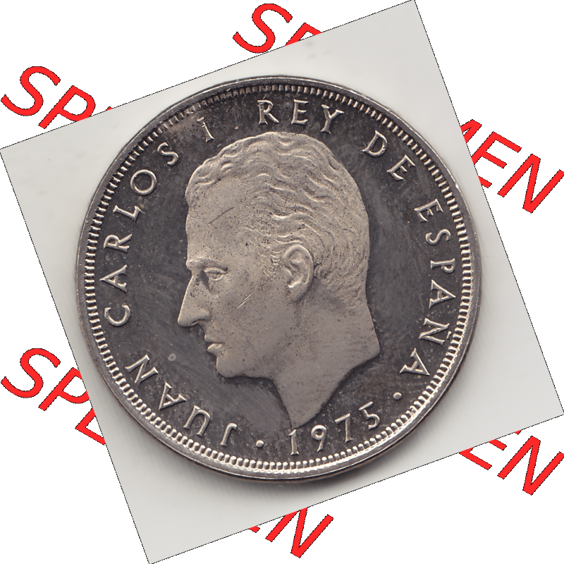 Münze Spanien / España Umlaufmünzen Sammlung in PNG 1975-1980, 25 PTAS Peseten, 1977-1 (1) - Digitales Münzen-Bildmaterial einer spanischen Münze aus... Sammlung