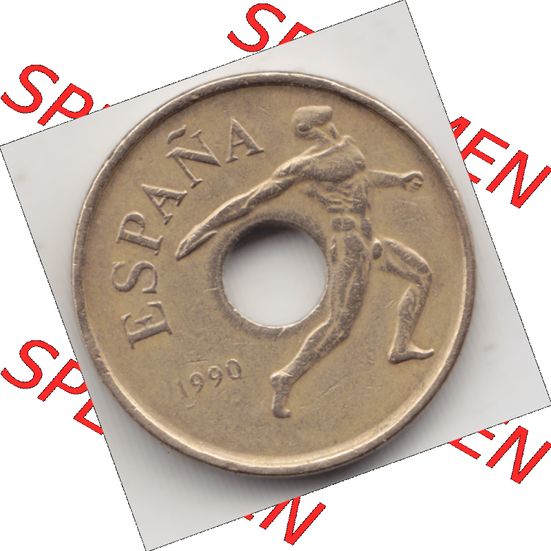 Münze Spanien / España Umlaufmünzen Sammlung in PNG 1990-1991, 25 PTAS II - Peseten (2) - Digitales Münzen-Bildmaterial einer spanischen Münze aus Spanien... Sammlung