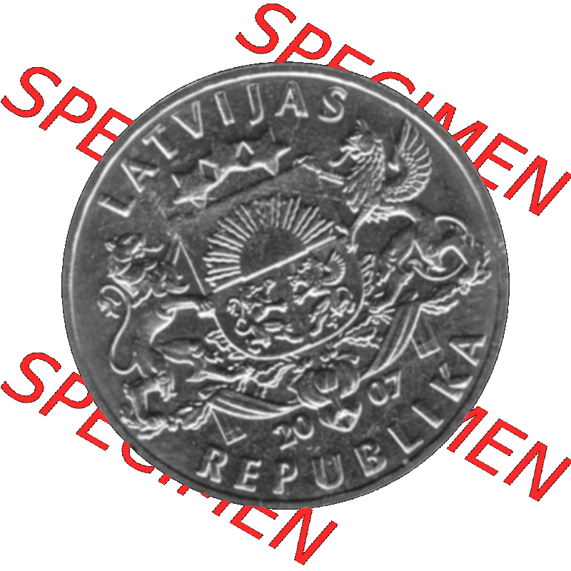 Alte Münze Lettland Umlaufmünze 1992-2008, 1 Lats 2007-01, Atlatischer Lachs Graustufen. Vorderseite in Graustufen der Münze aus Lettland auf einen digitalen PNG-Bild... Sammlung