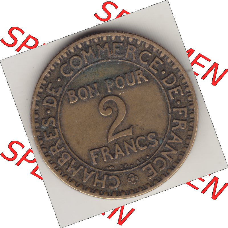 Münze Frankreich Umlaufmünzen Sammlung in PNG 1920-1927, 2 Francs - Franken 1923 (2) - Digitales Münzen-Bildmaterial einer französischen Francs Münze aus Frankreich... Sammlung
