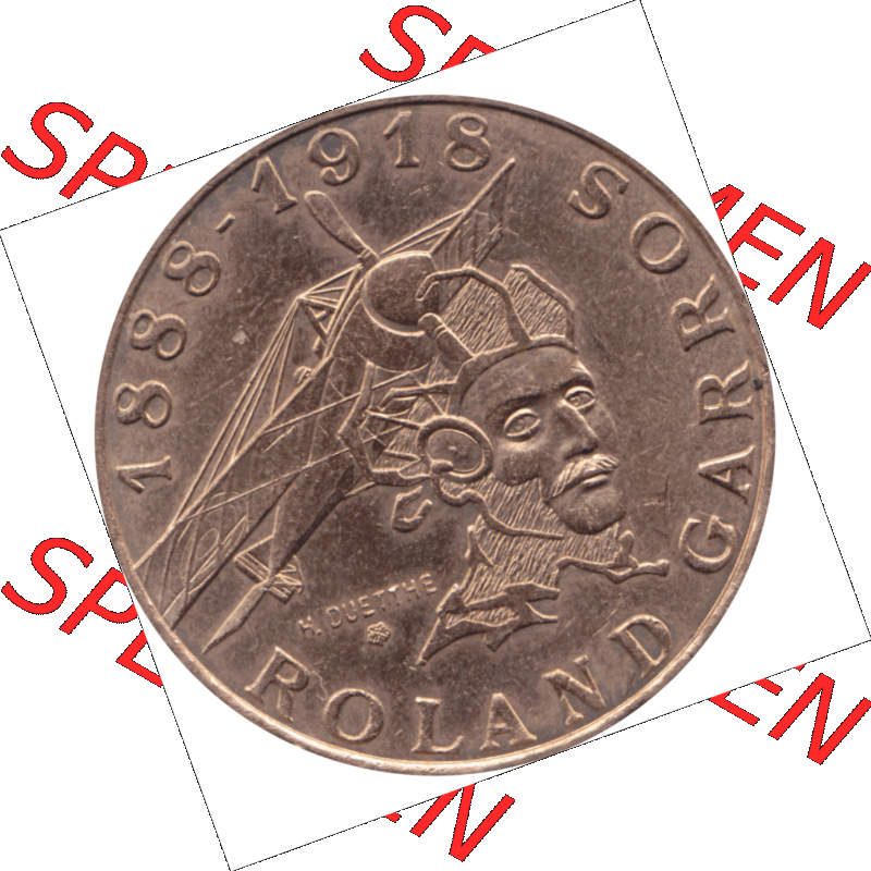 Münze Frankreich Umlaufmünzen Sammlung in PNG 1988-1988, 10 Francs Roland Garros-01 1988-01 (6) - Digitales Münzen-Bildmaterial einer französischen Francs Münze... Sammlung